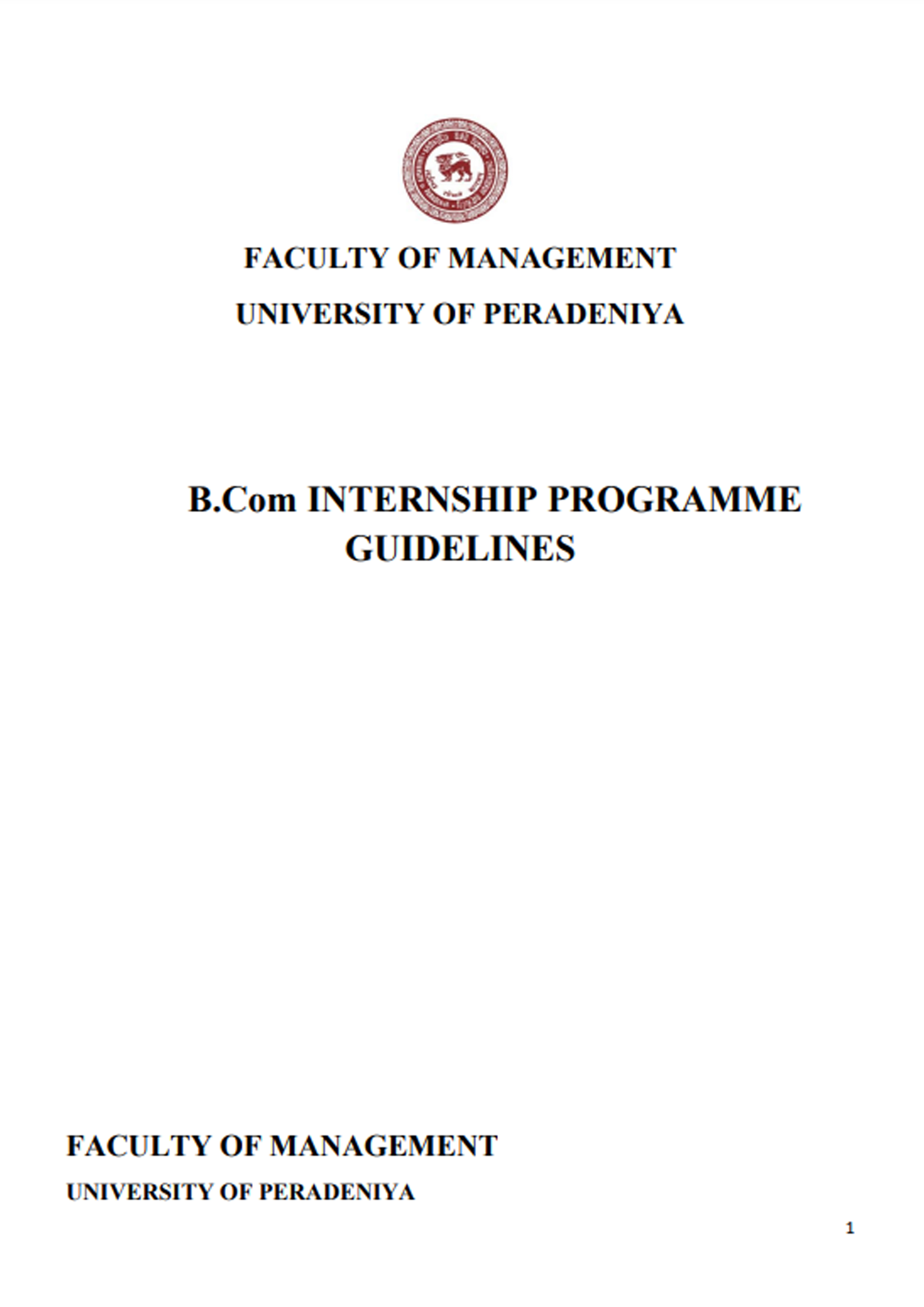 Internship Guidelines (BCOM)